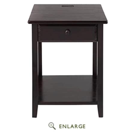 Betterbeds Night Owl Night Stand with USB Port, Espresso BE4257069